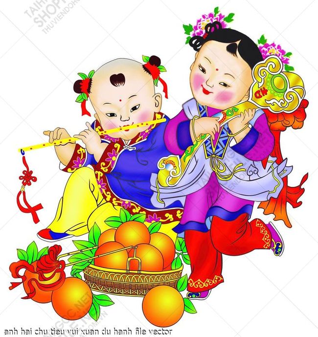 anh hai chu tieu vui xuan du hanh file vector